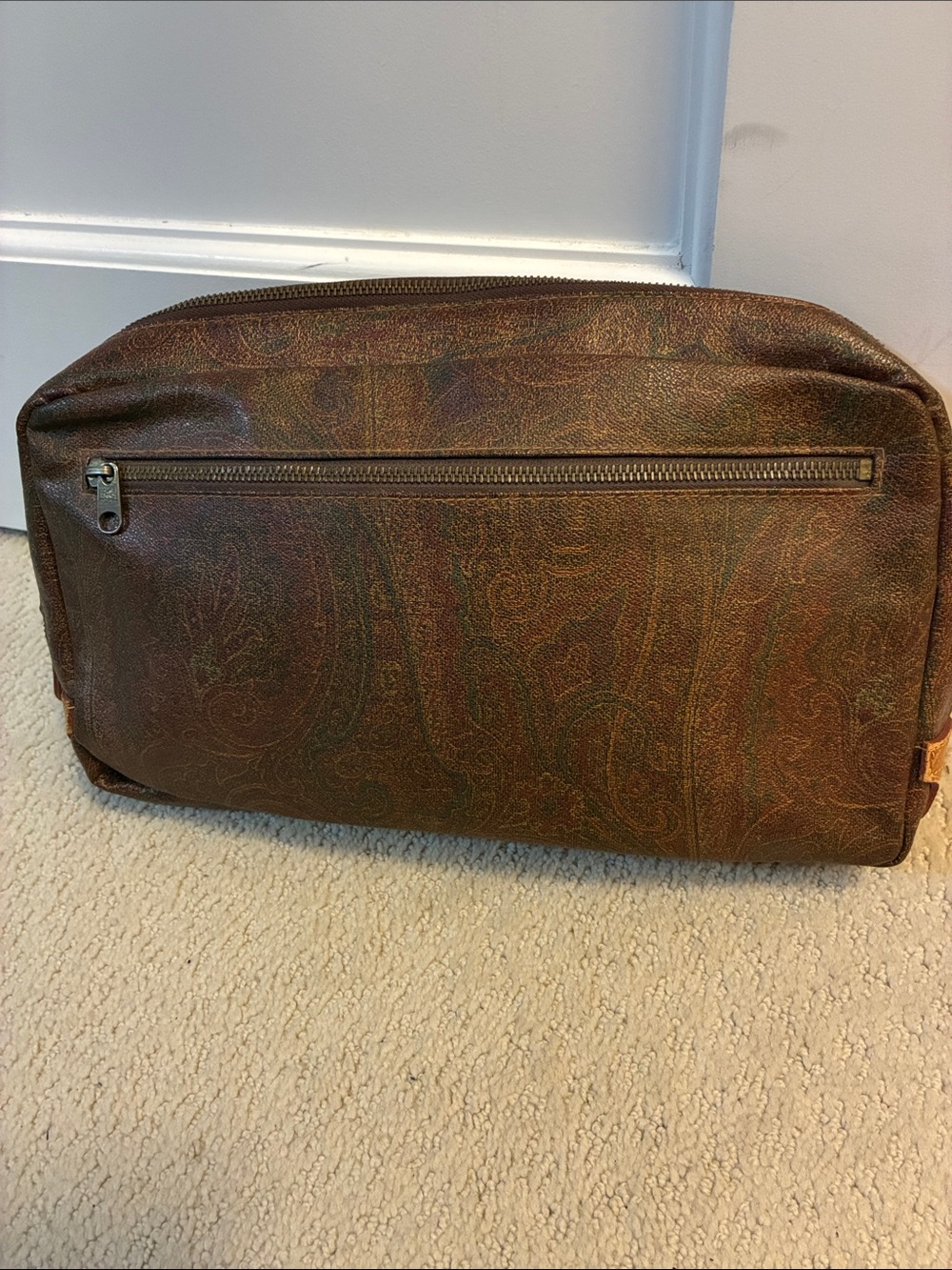 Vintage Etro Milano Paisley Coated Canvas Cosmetic Pouch Dopp Kit👝